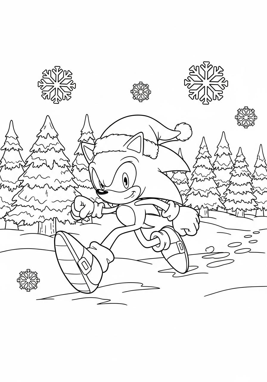 Sonic Christmas coloring pages printable free