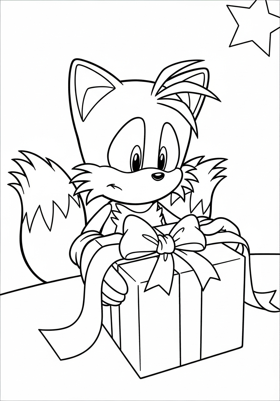 free Sonic Christmas coloring pages for kids