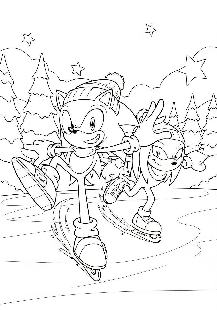 grinch cute Sonic Christmas coloring pages