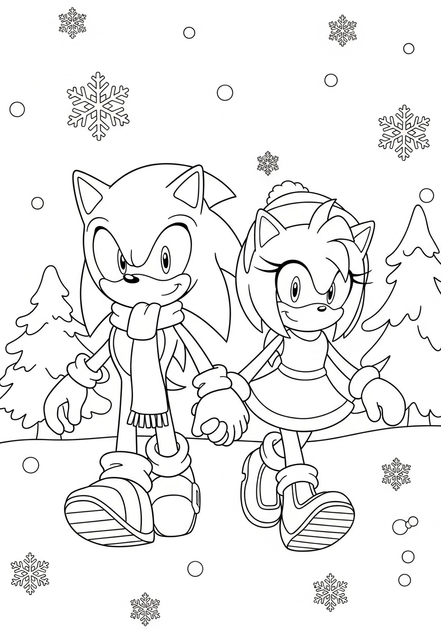 Sonic Christmas coloring pages