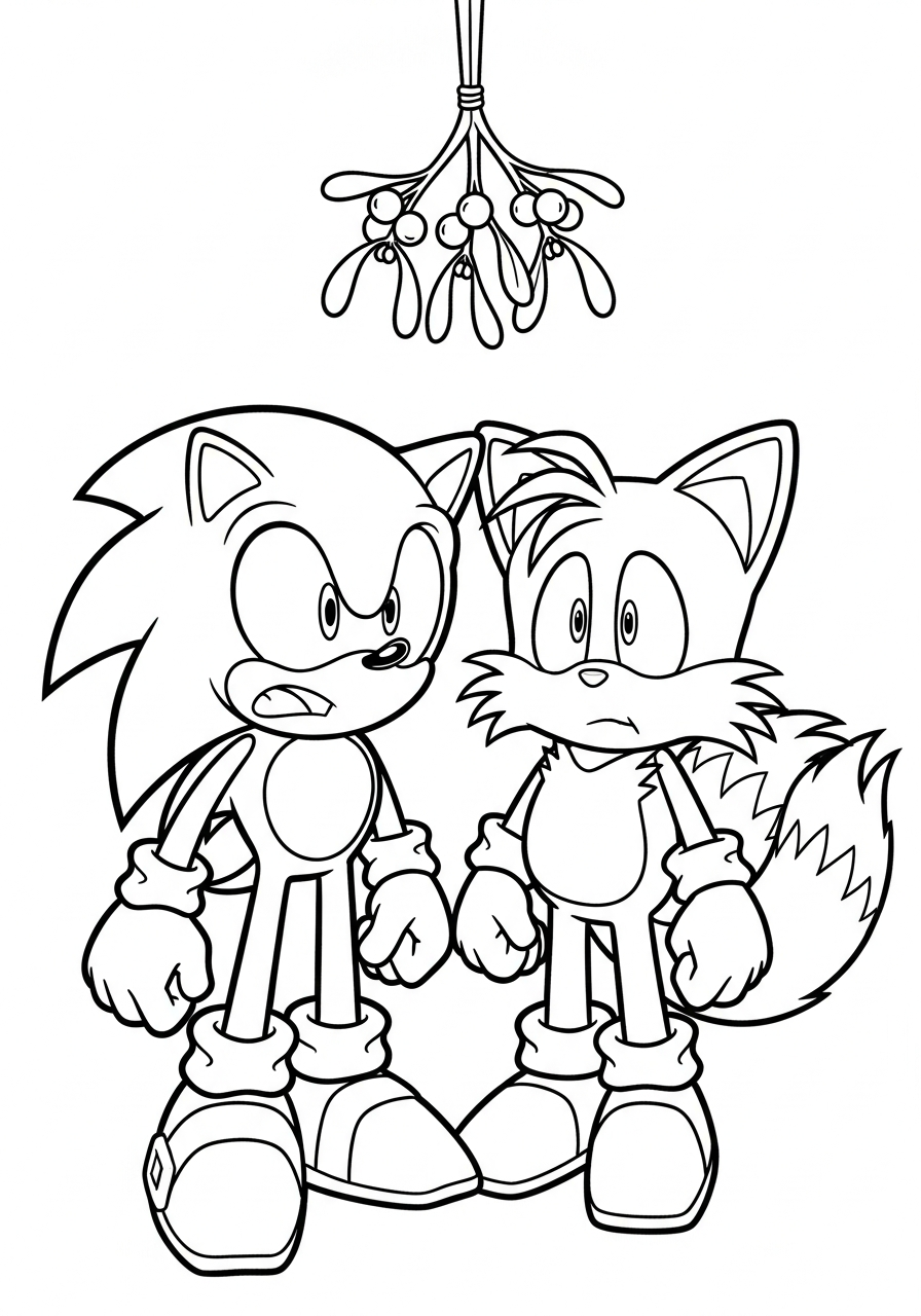 free printable Sonic Christmas coloring pages