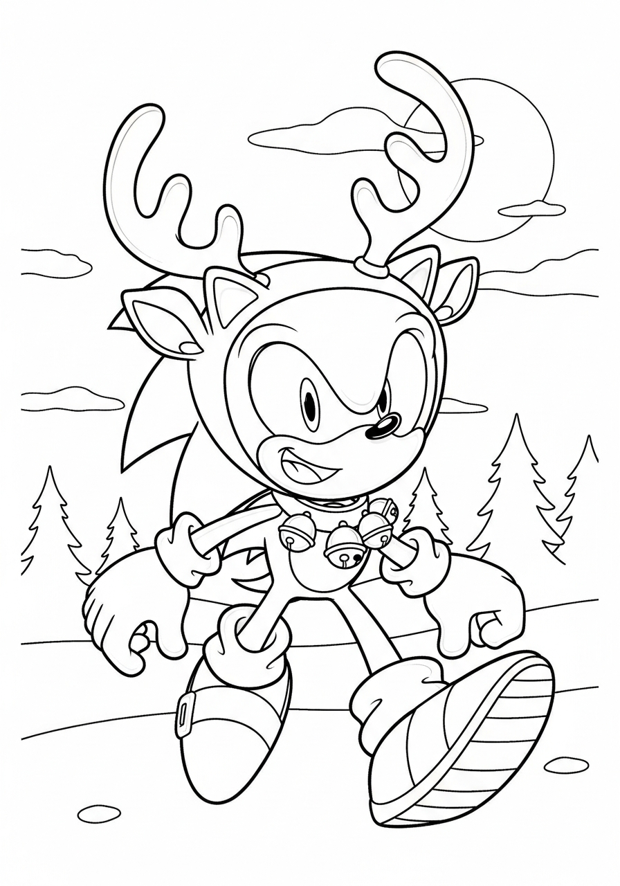 Sonic Christmas coloring pages for adults