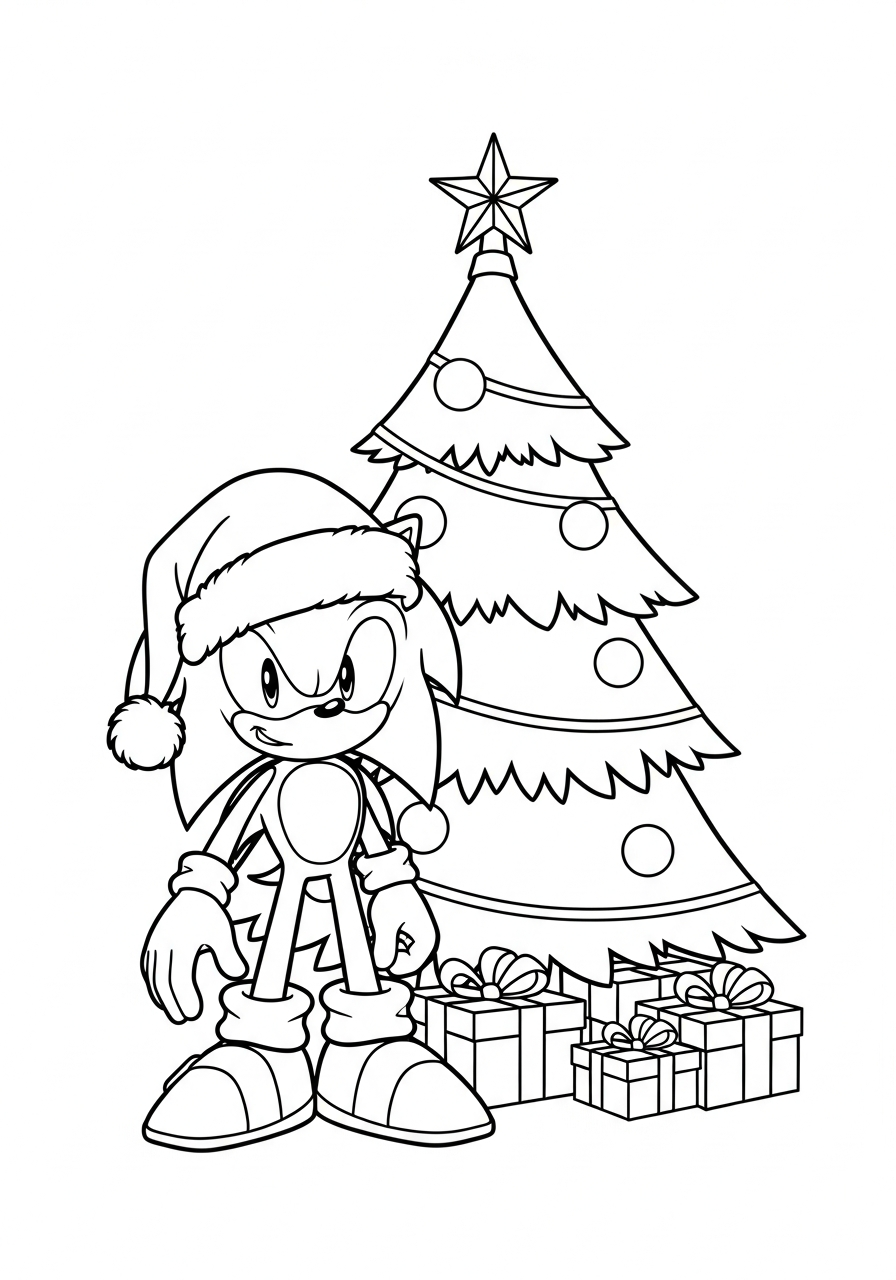 adult coloring pages Sonic Christmas