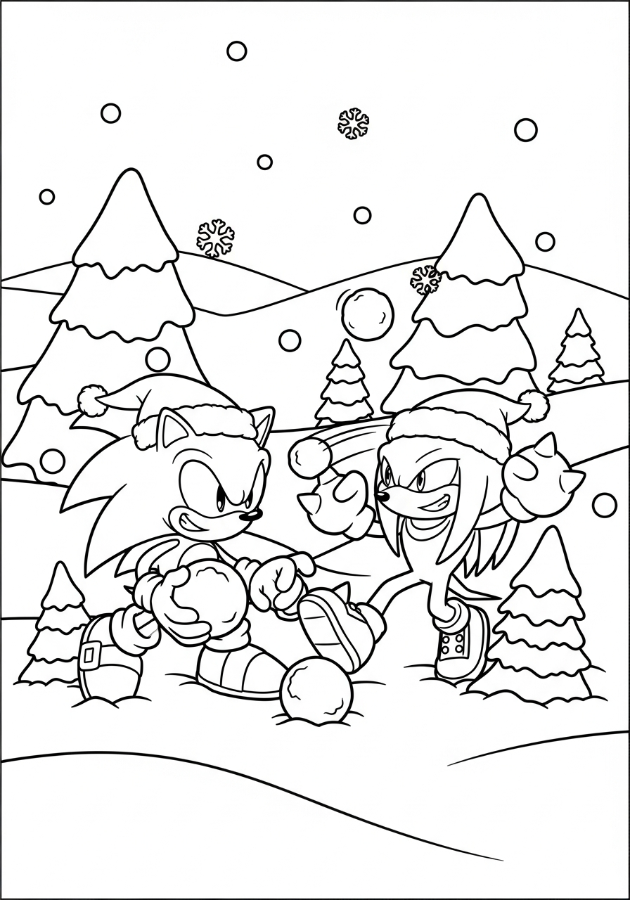 Sonic Christmas decorations coloring pages
