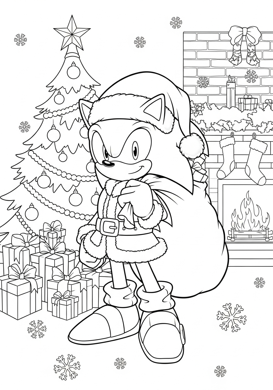 Sonic Christmas ornaments coloring pages 1