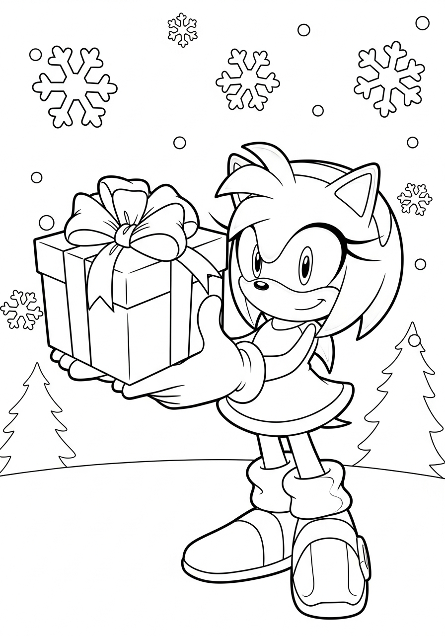 free coloring pages Sonic Christmas