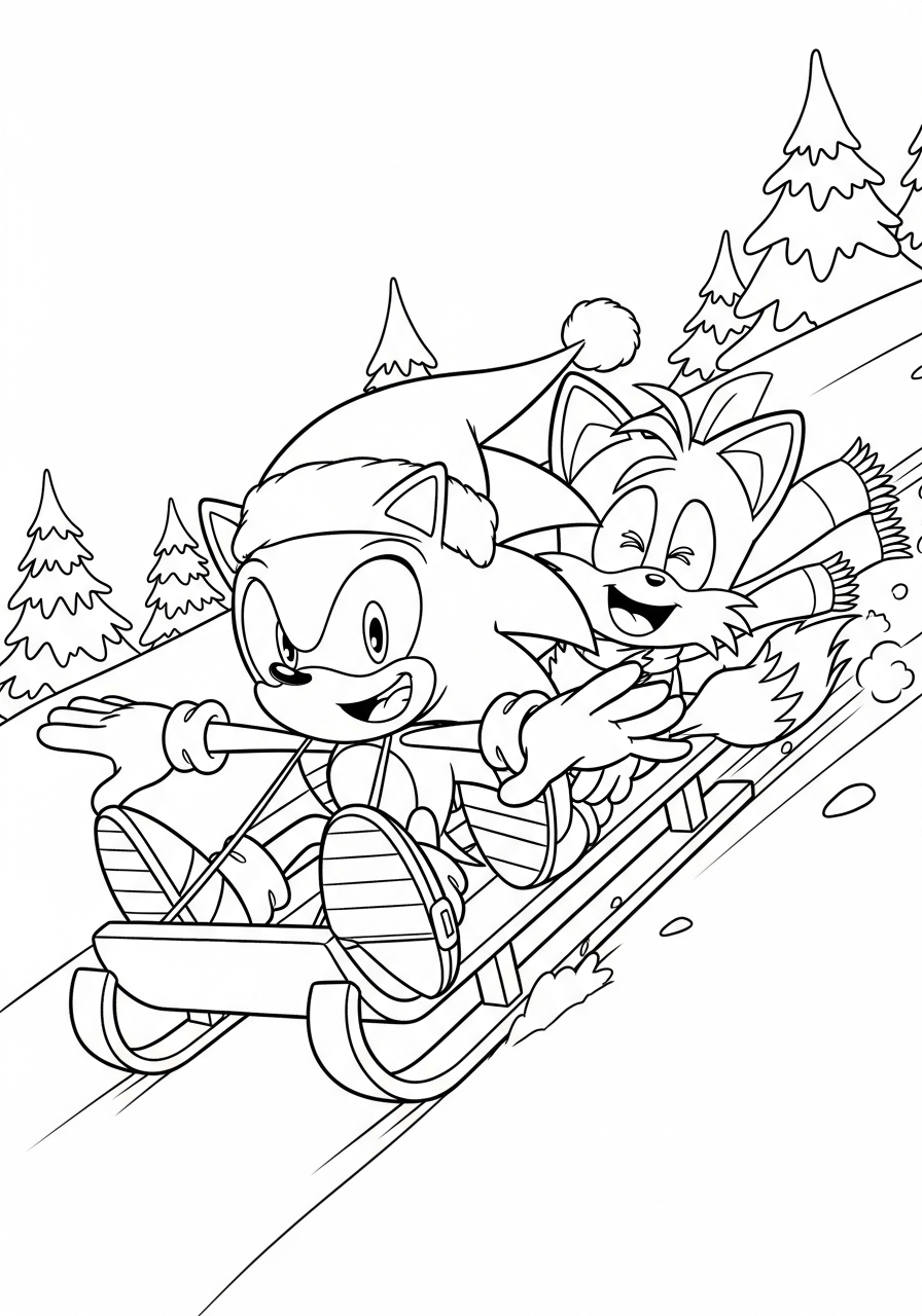 coloring pages printable Sonic Christmas