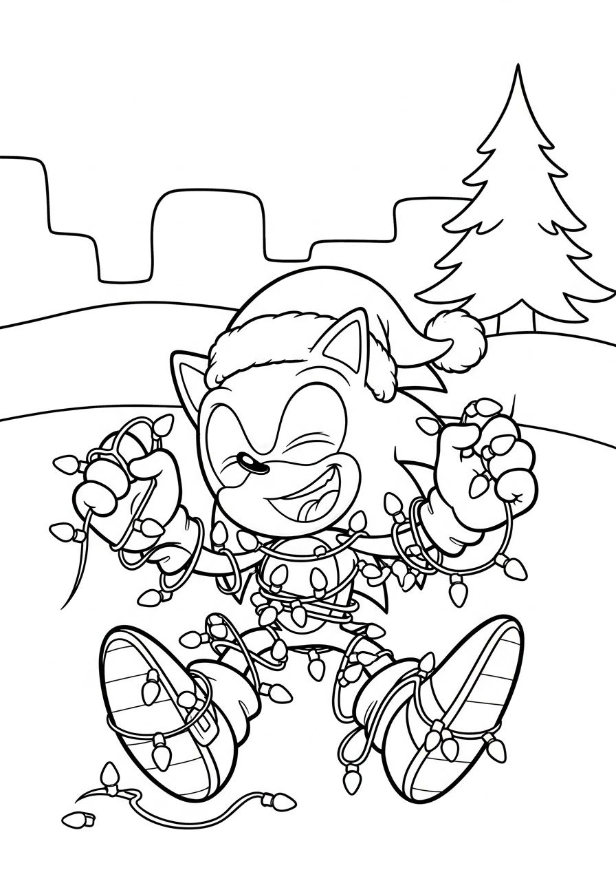 free Sonic Christmas coloring pages pdf