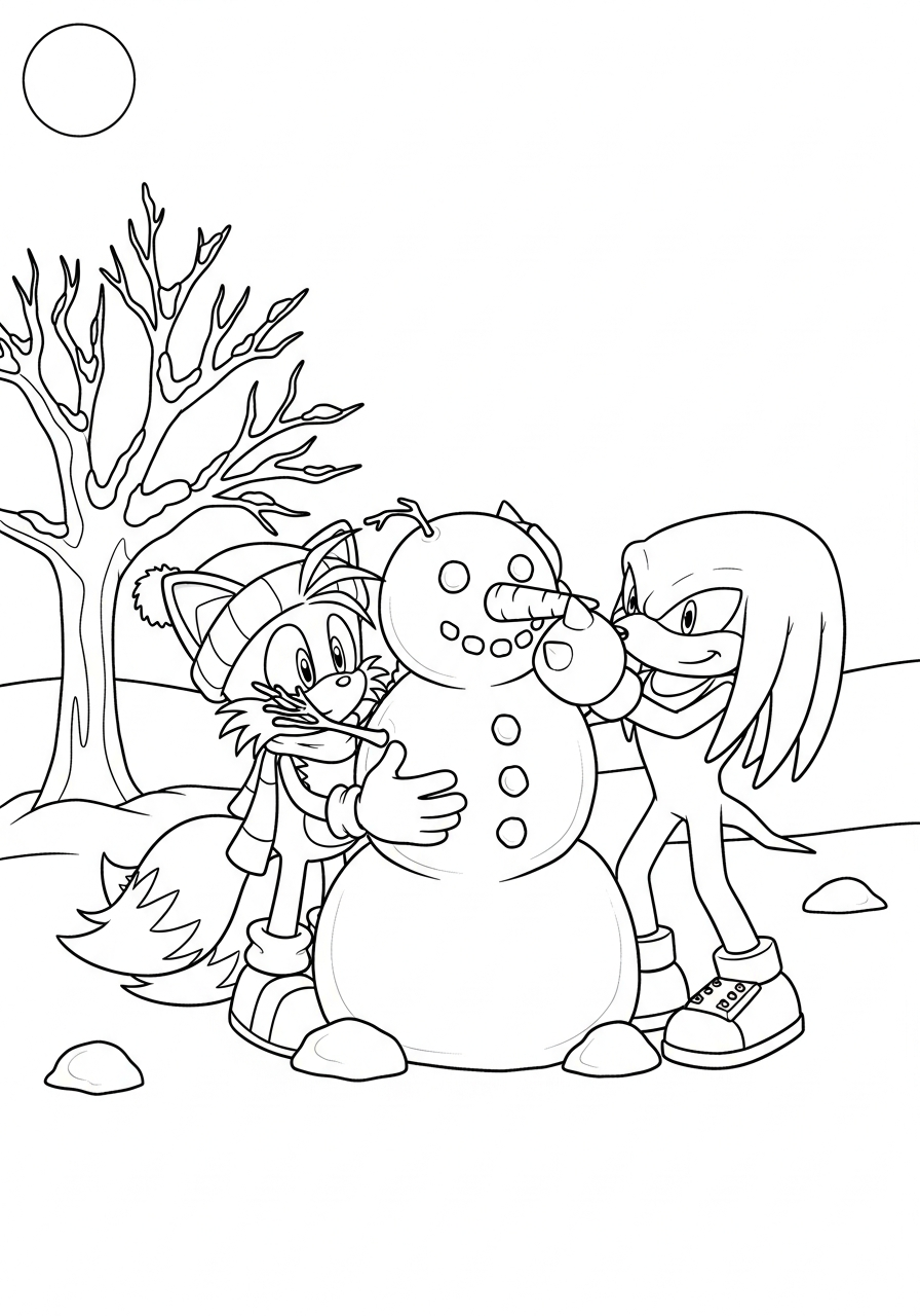 free printable Sonic Christmas coloring pages for adults 1