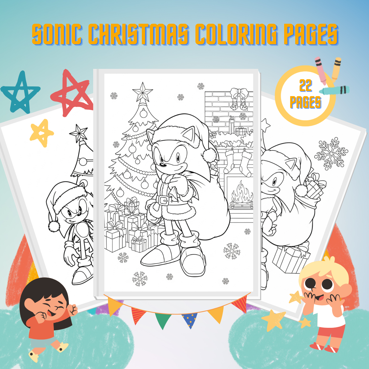Sonic Christmas Coloring Pages thumbnail