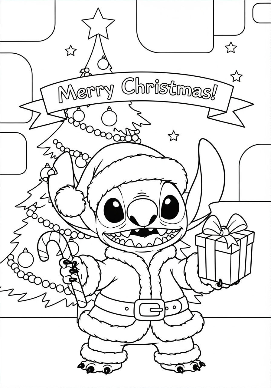 Stitch Christmas Coloring Pages 2 coloring pages Stitch Christmas