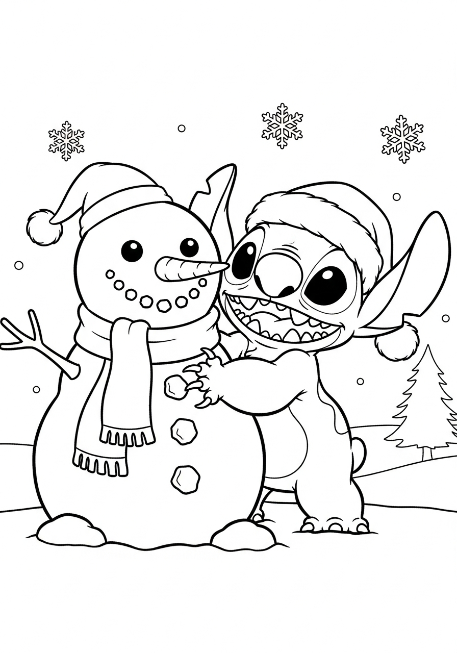 Stitch Christmas Coloring Pages 11 Stitch Christmas coloring pages for kids