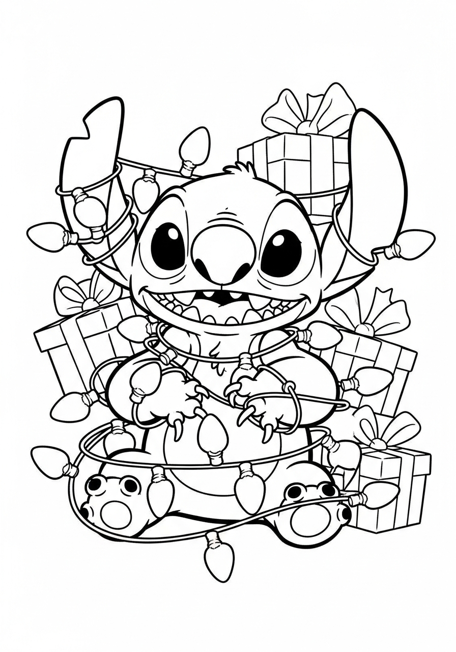 Stitch Christmas Coloring Pages 13 adult Stitch Christmas coloring pages 1