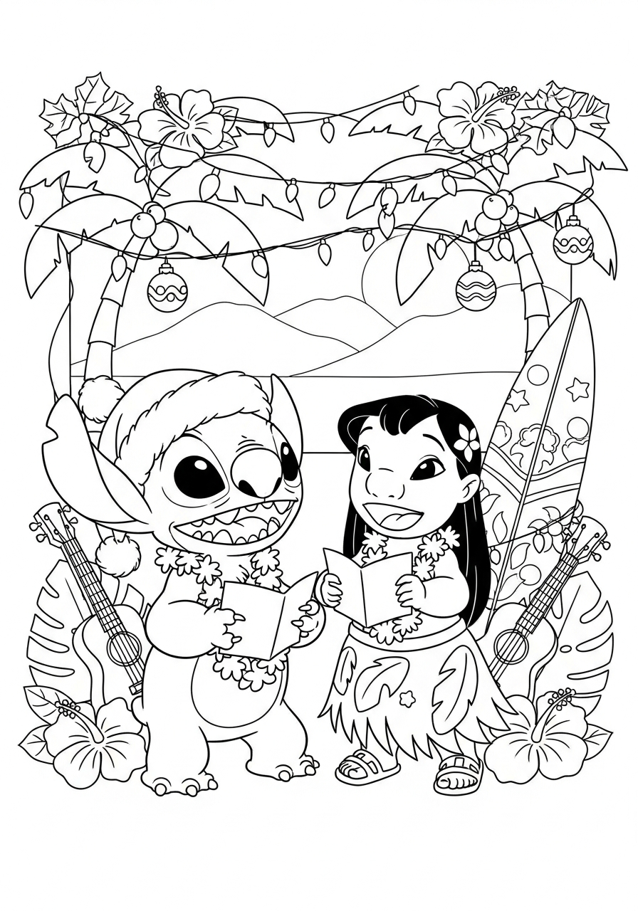 Stitch Christmas Coloring Pages 17 free Stitch Christmas coloring pages