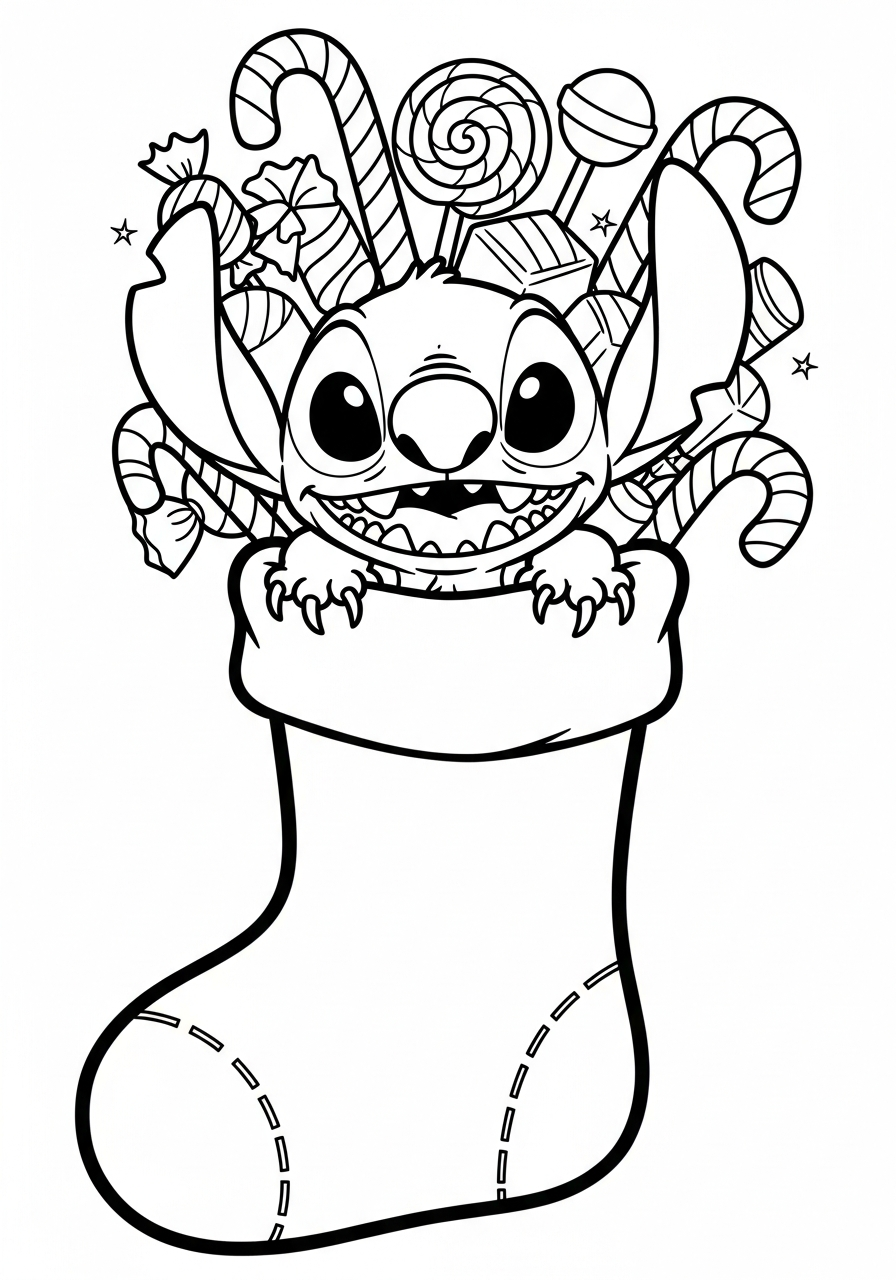 Stitch Christmas Coloring Pages 18 cute Stitch Christmas coloring pages