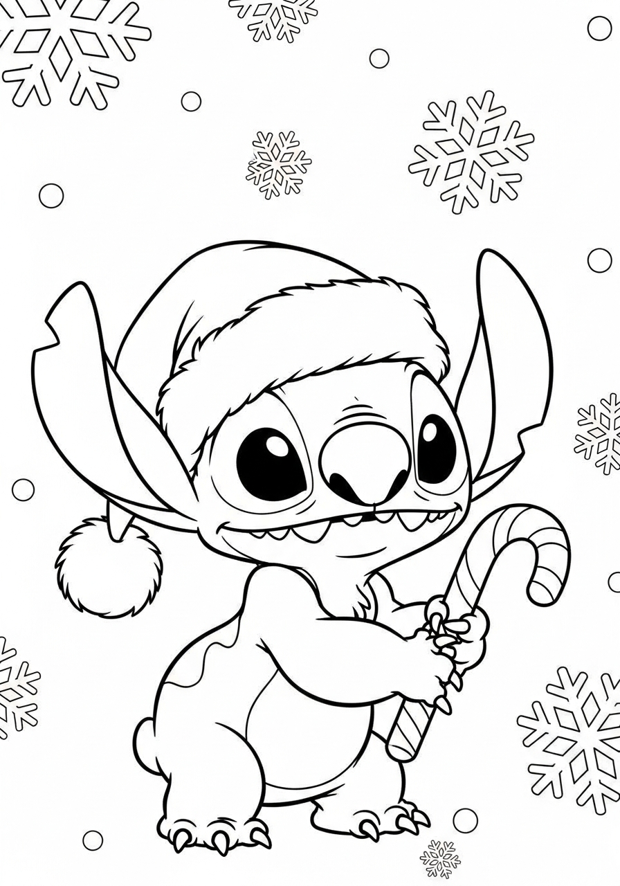 Stitch Christmas Coloring Pages 4 old-fashioned Stitch Christmas coloring pages