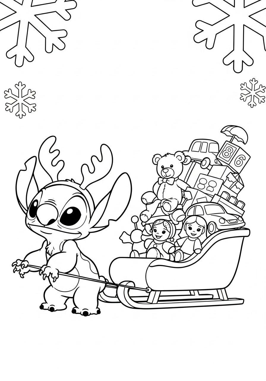 Stitch Christmas Coloring Pages 8 free Stitch Christmas coloring pages for adults