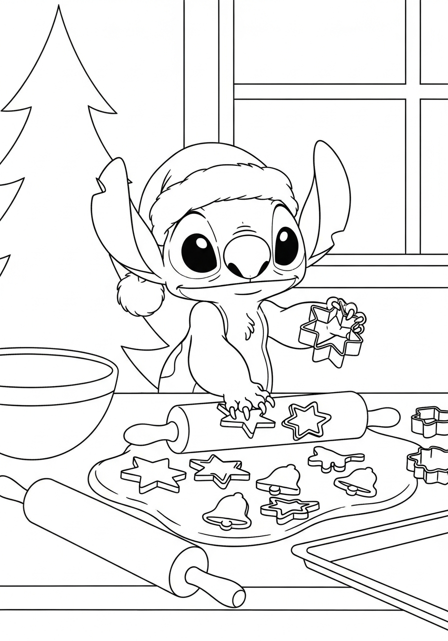 Stitch Christmas Coloring Pages 10 free printable Stitch Christmas coloring pages 1