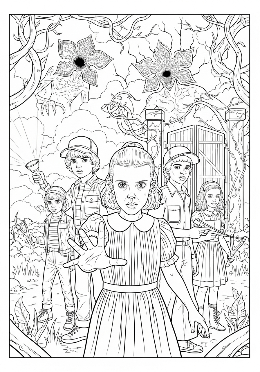Stranger Things coloring pages for adults pdf