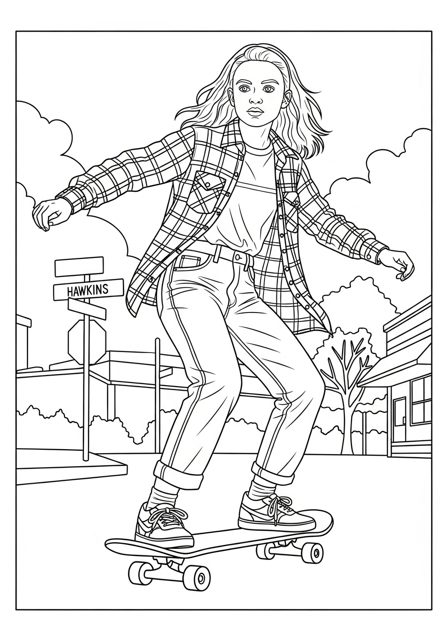 kawaii cute Stranger Things coloring pages