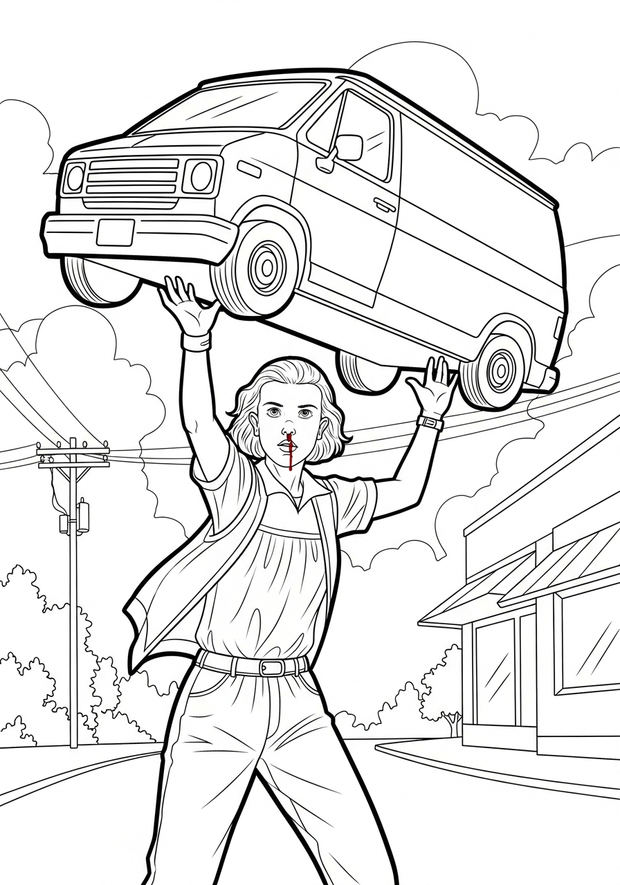 free coloring Stranger Things pages