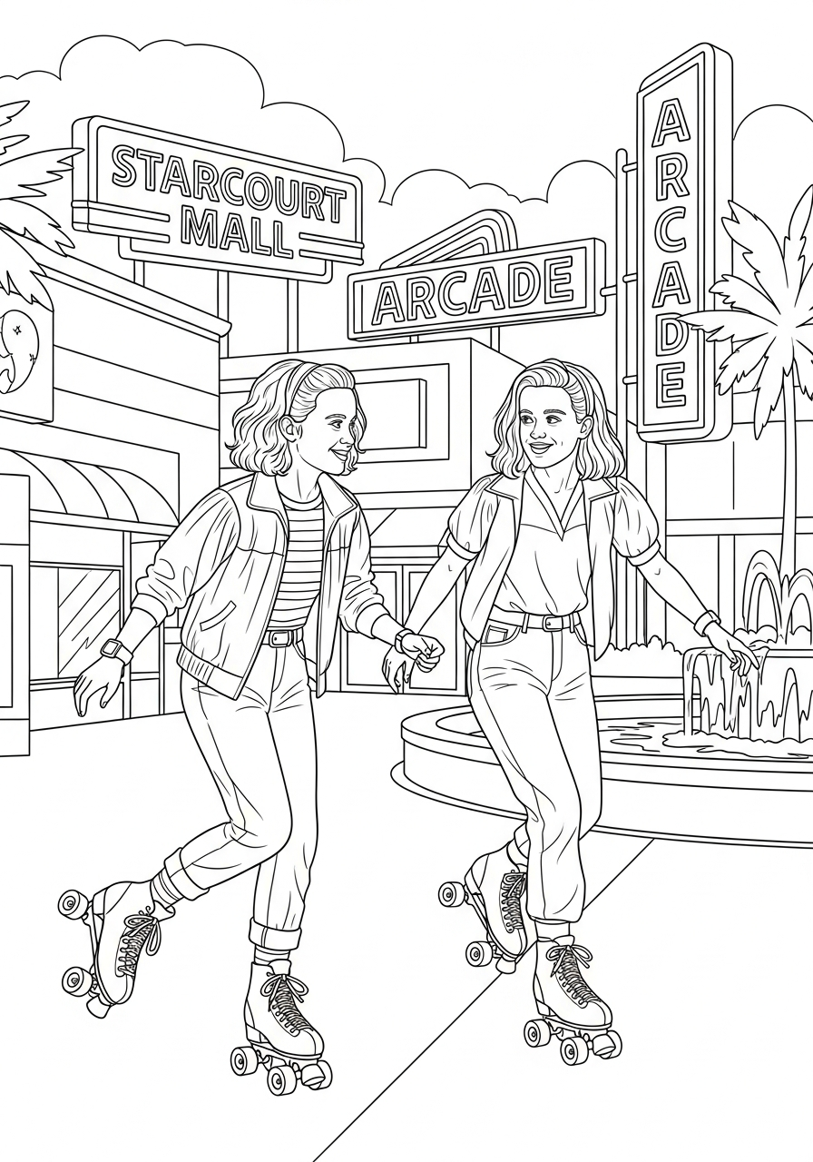 old-fashioned Stranger Things coloring pages