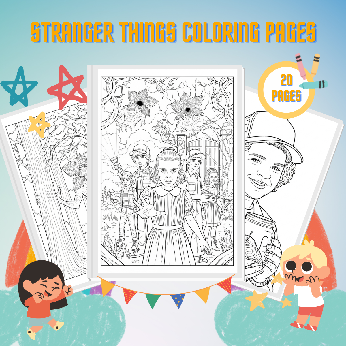 20 Disegni Stranger Things Da Colorare PDF Stampabili Gratuiti 20 Disegni Stranger Things Da Colorare PDF Stampabili Gratuiti