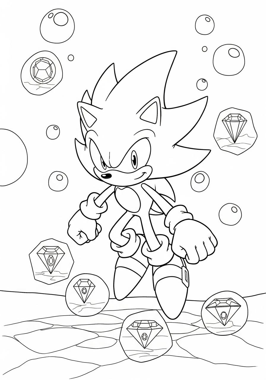 Super Sonic Coloring Pages 11 coloring Super Sonic pages