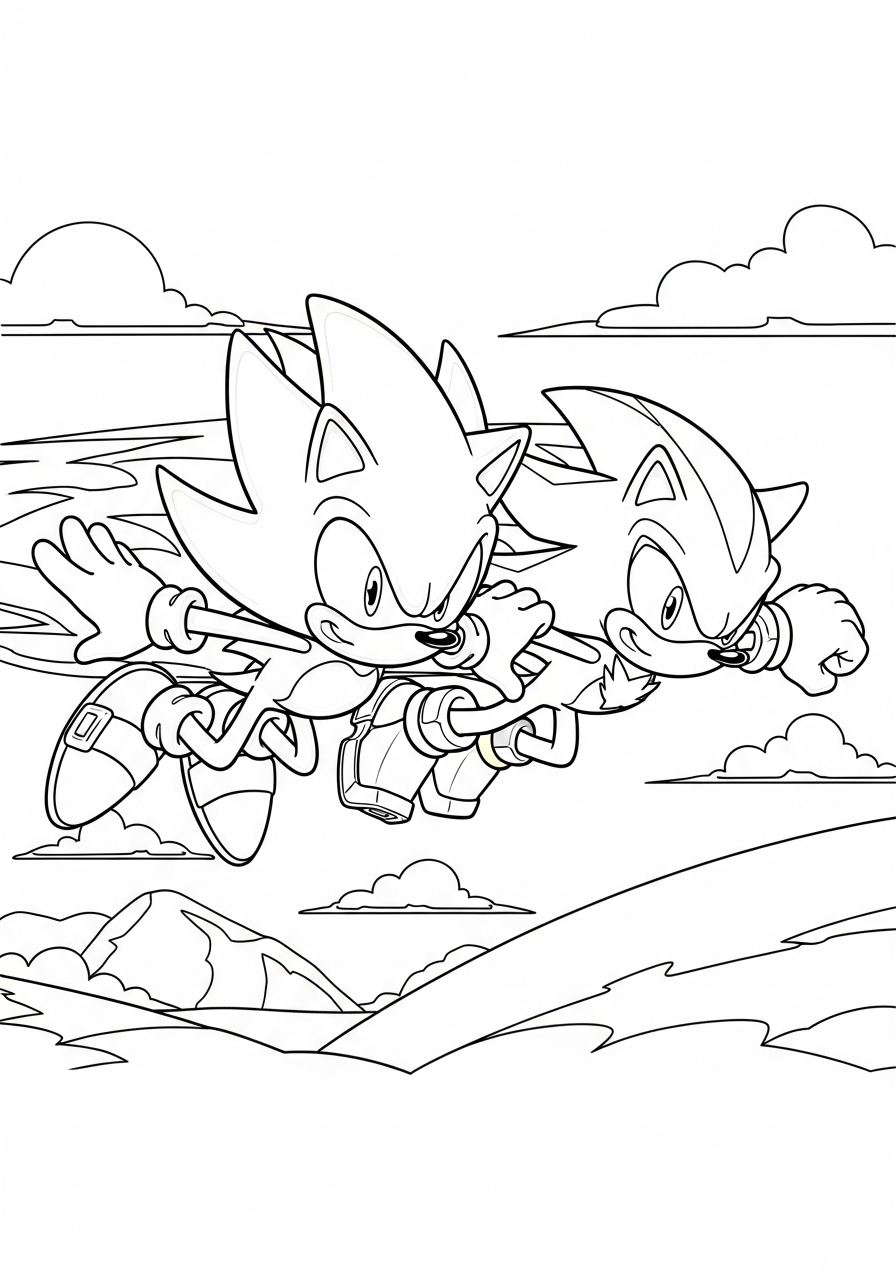 Super Sonic Coloring Pages 15 free Super Sonic coloring pages
