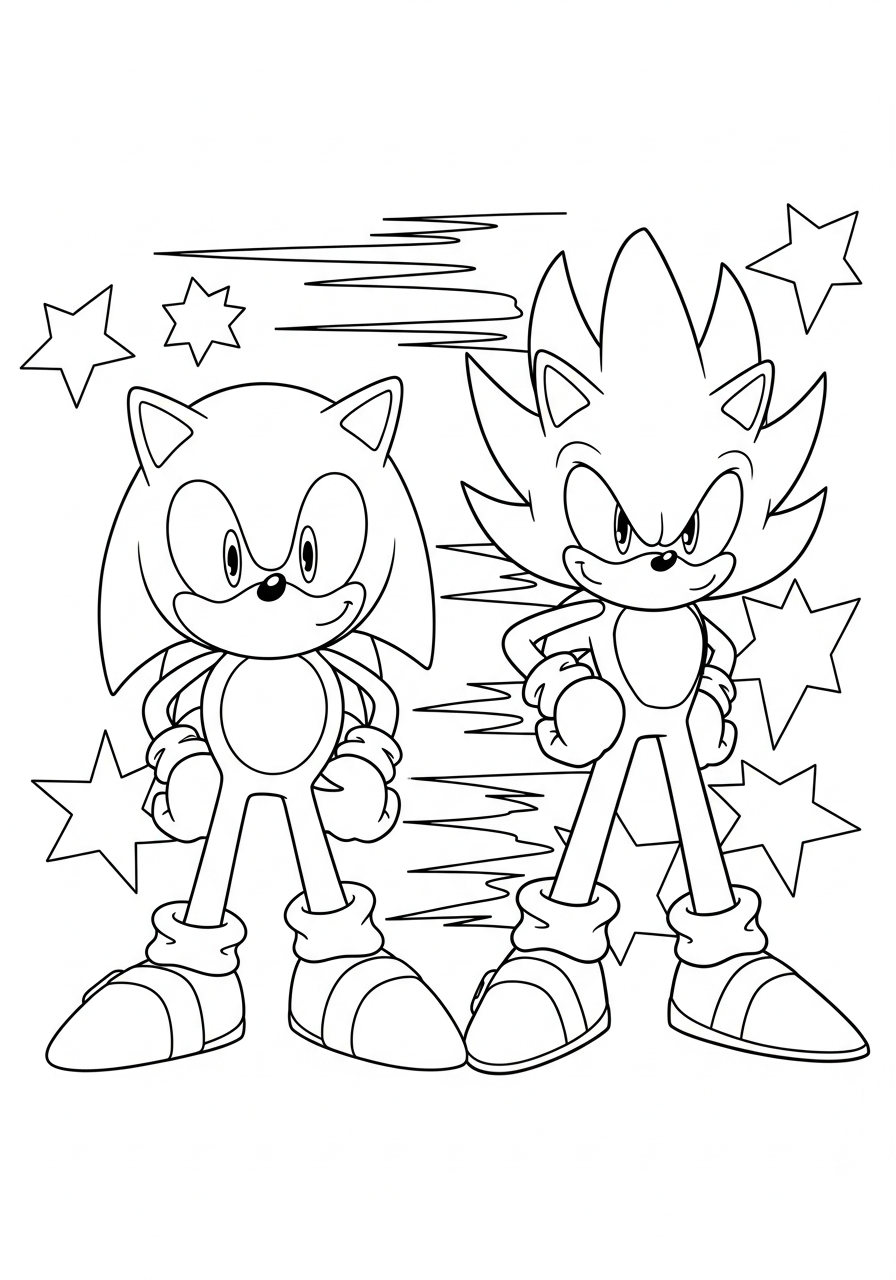 Super Sonic Coloring Pages 17 free printable Super Sonic coloring pages