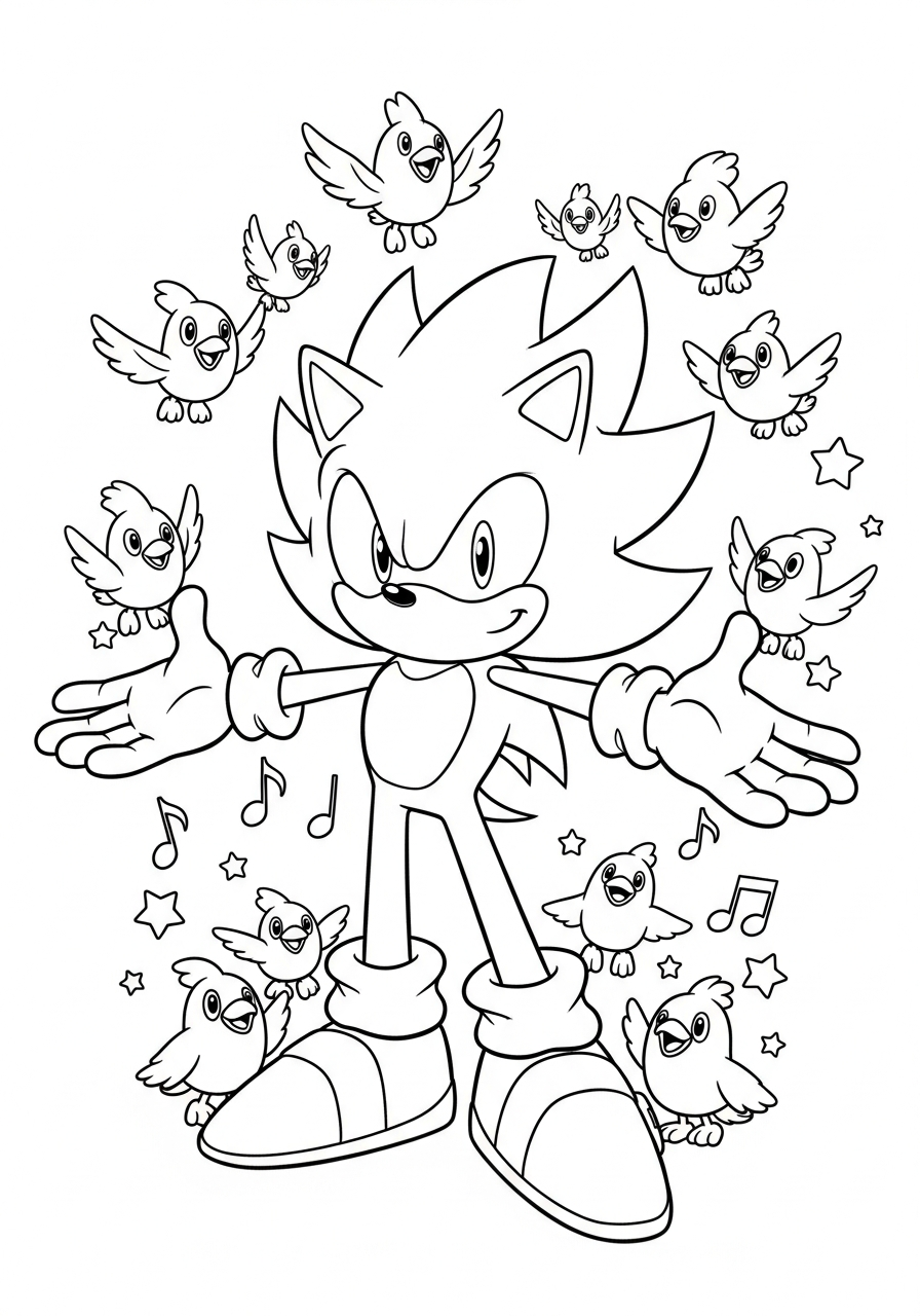 Super Sonic Coloring Pages 20 free Super Sonic coloring pages 1
