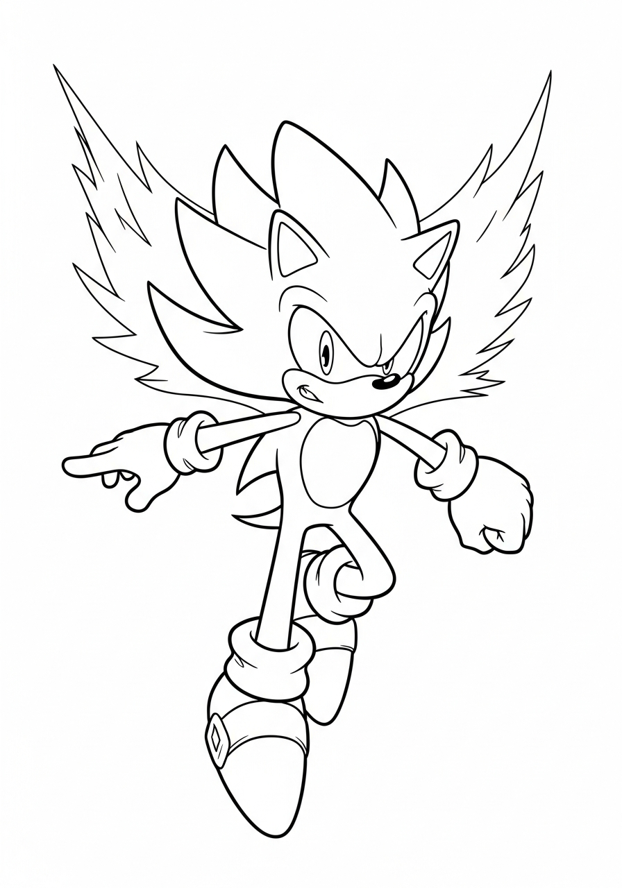 Super Sonic Coloring Pages 19 cute Super Sonic coloring pages 1