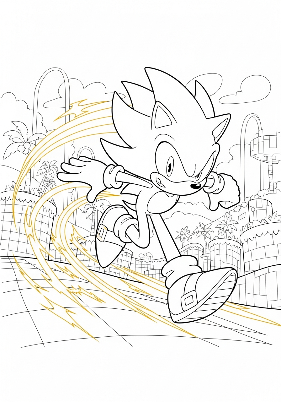 Super Sonic Coloring Pages 5 Super Sonic free coloring pages