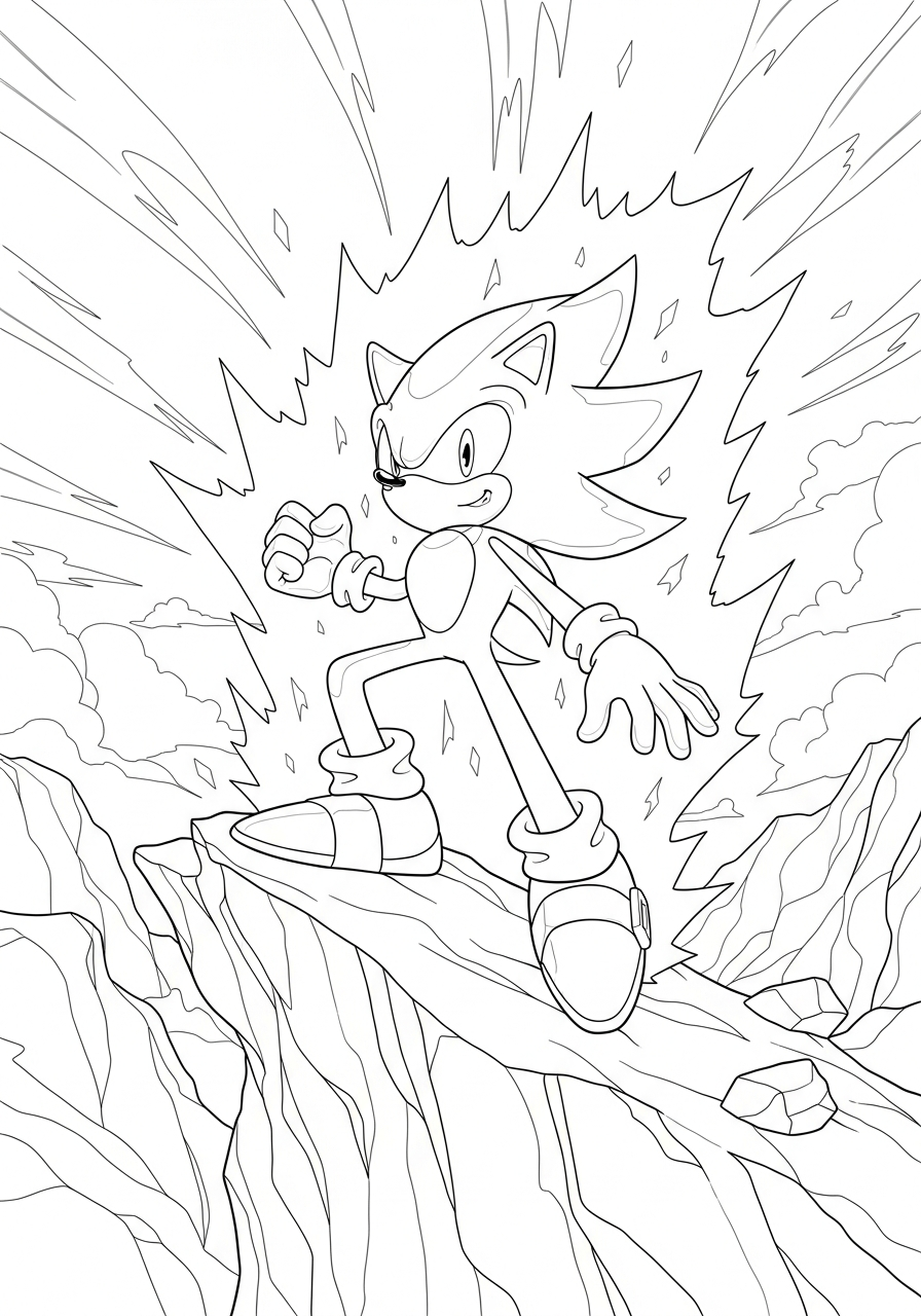 Super Sonic Coloring Pages 6 preschool Super Sonic coloring pages
