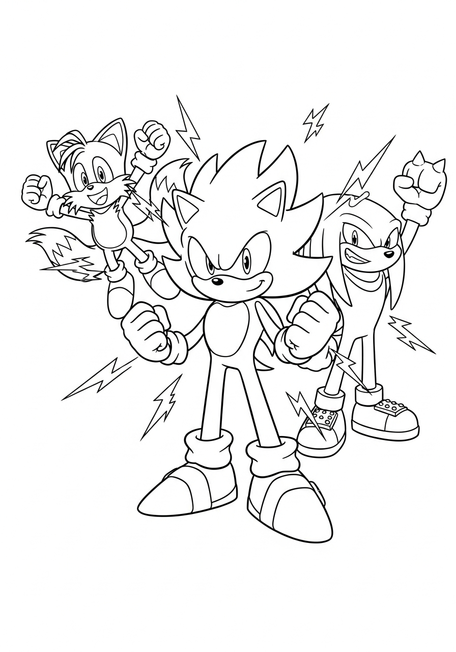 Super Sonic Coloring Pages 8 coloring pages printable Super Sonic