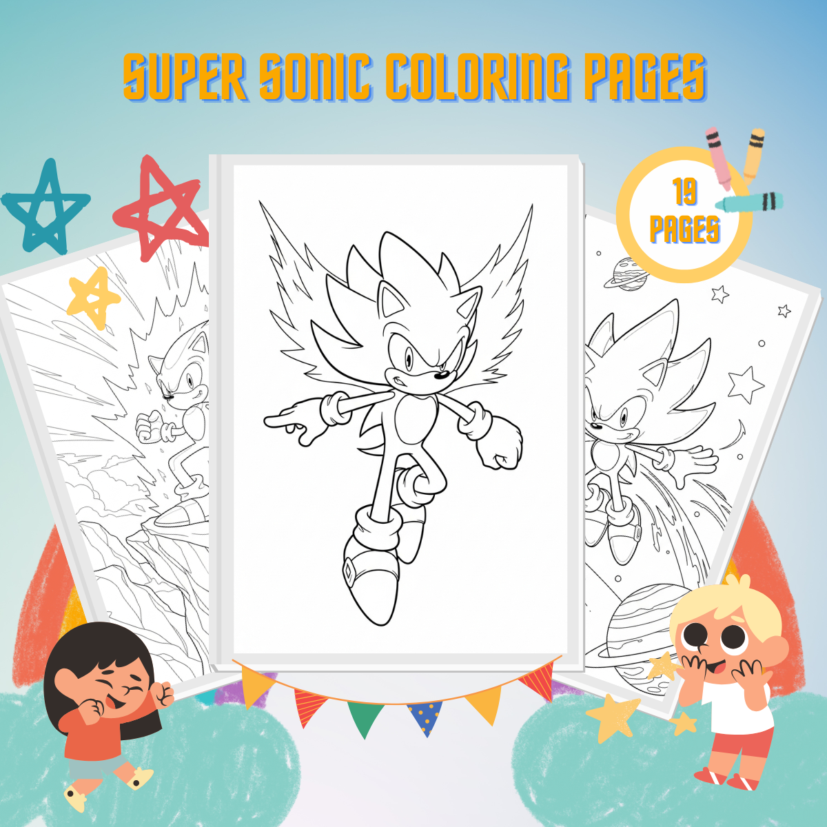 Super Sonic Coloring Pages thumbnail