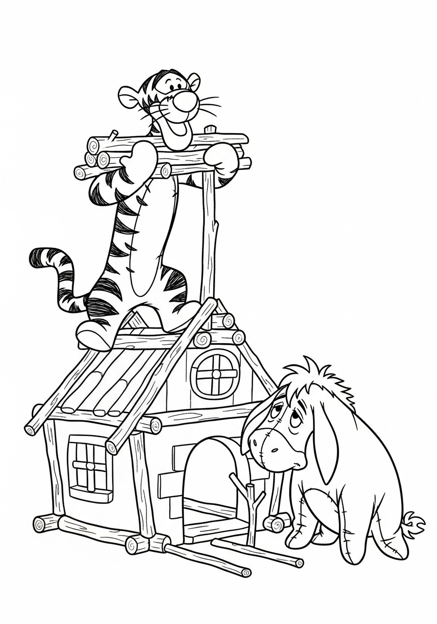 free full size printable Tigger coloring pages for adults pdf