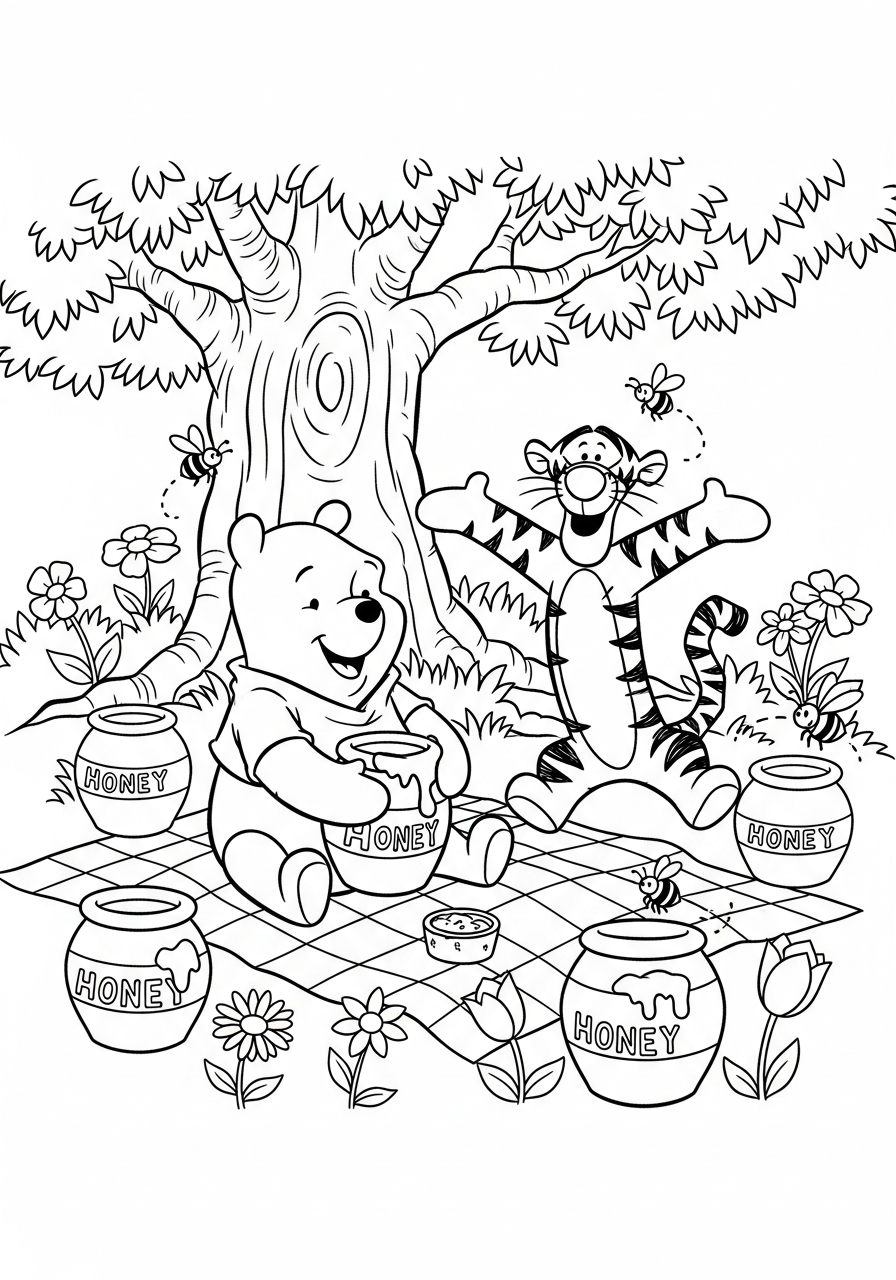 free full size printable Tigger coloring pages for adults pdf 1
