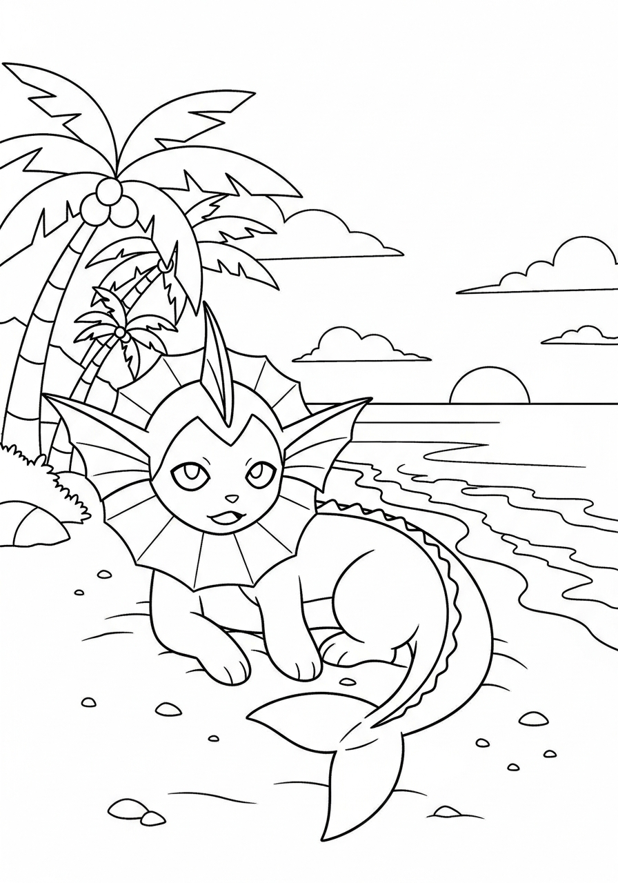 adult Vaporeon coloring pages