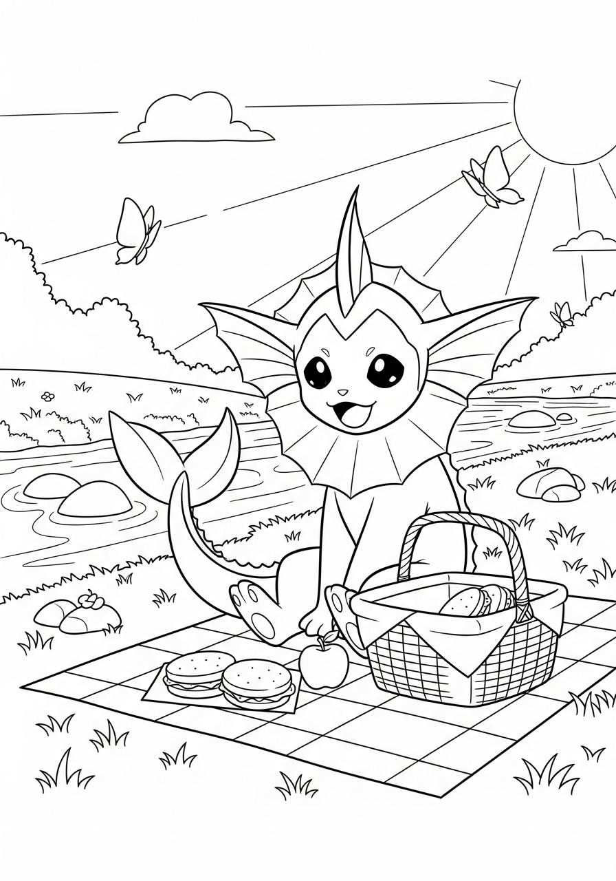 Vaporeon free coloring pages