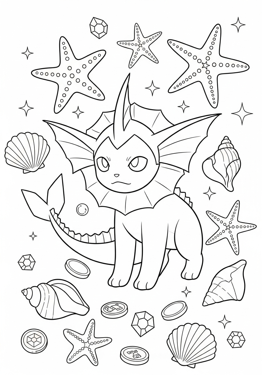cute coloring pages Vaporeon