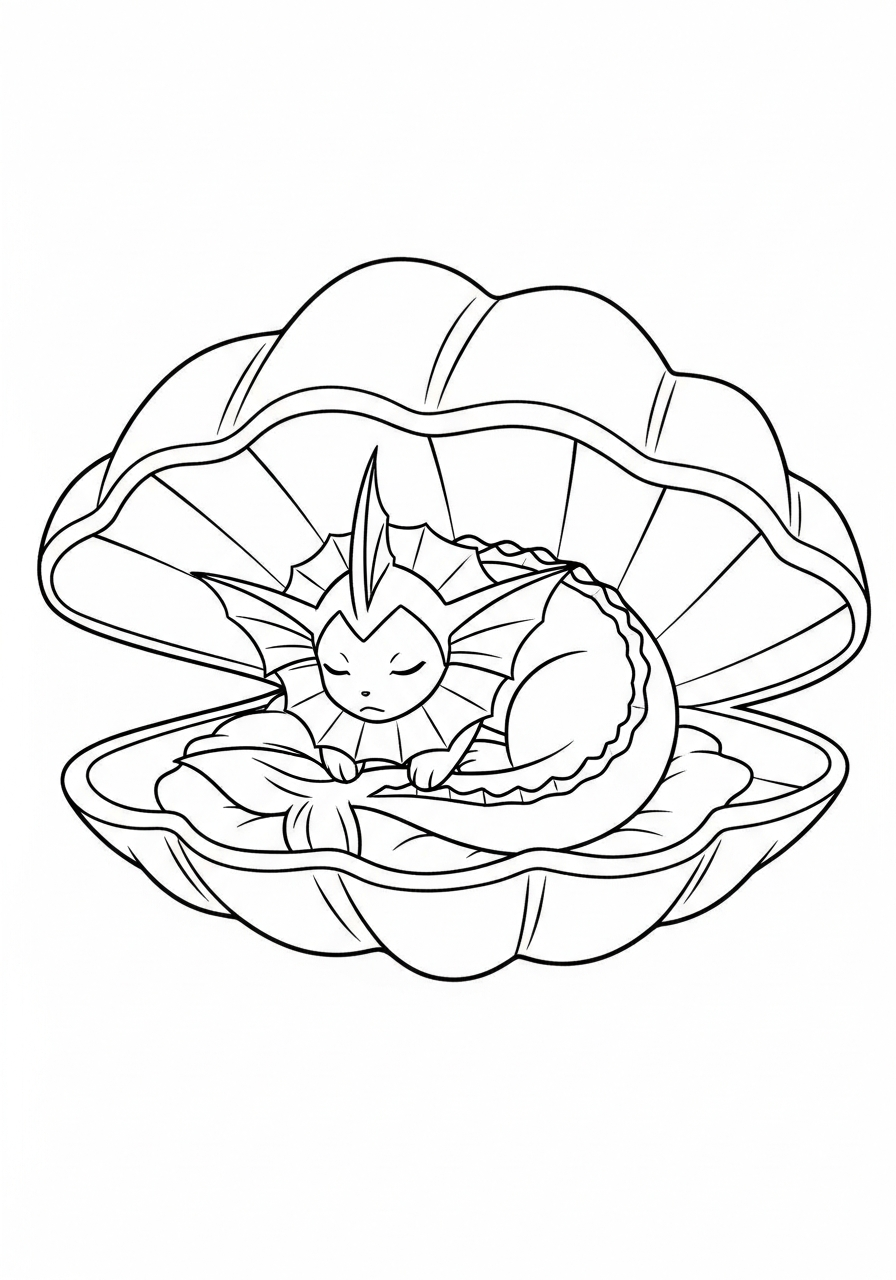 Vaporeon coloring pages for preschoolers 2
