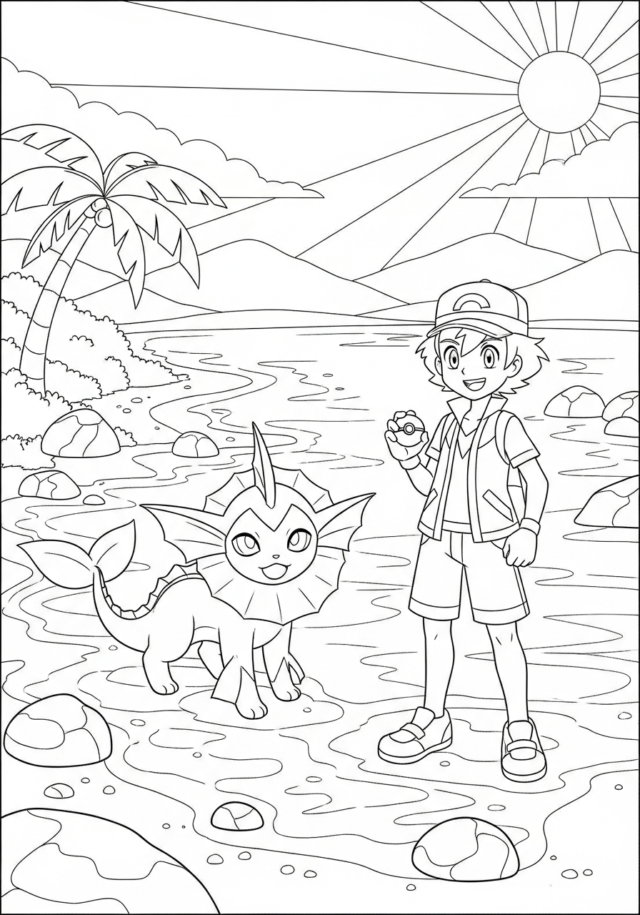 merry Vaporeon coloring pages