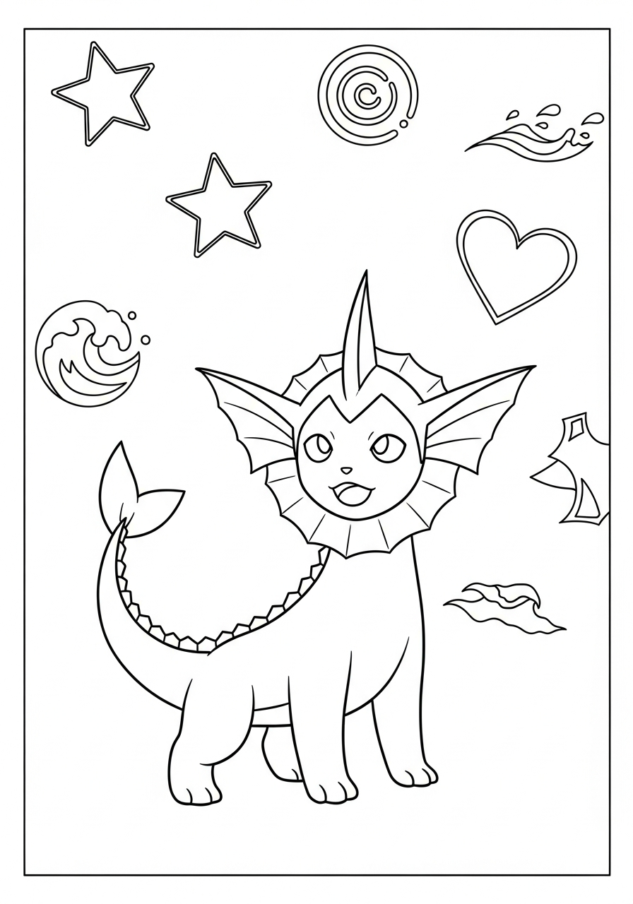 cute coloring pages Vaporeon 1
