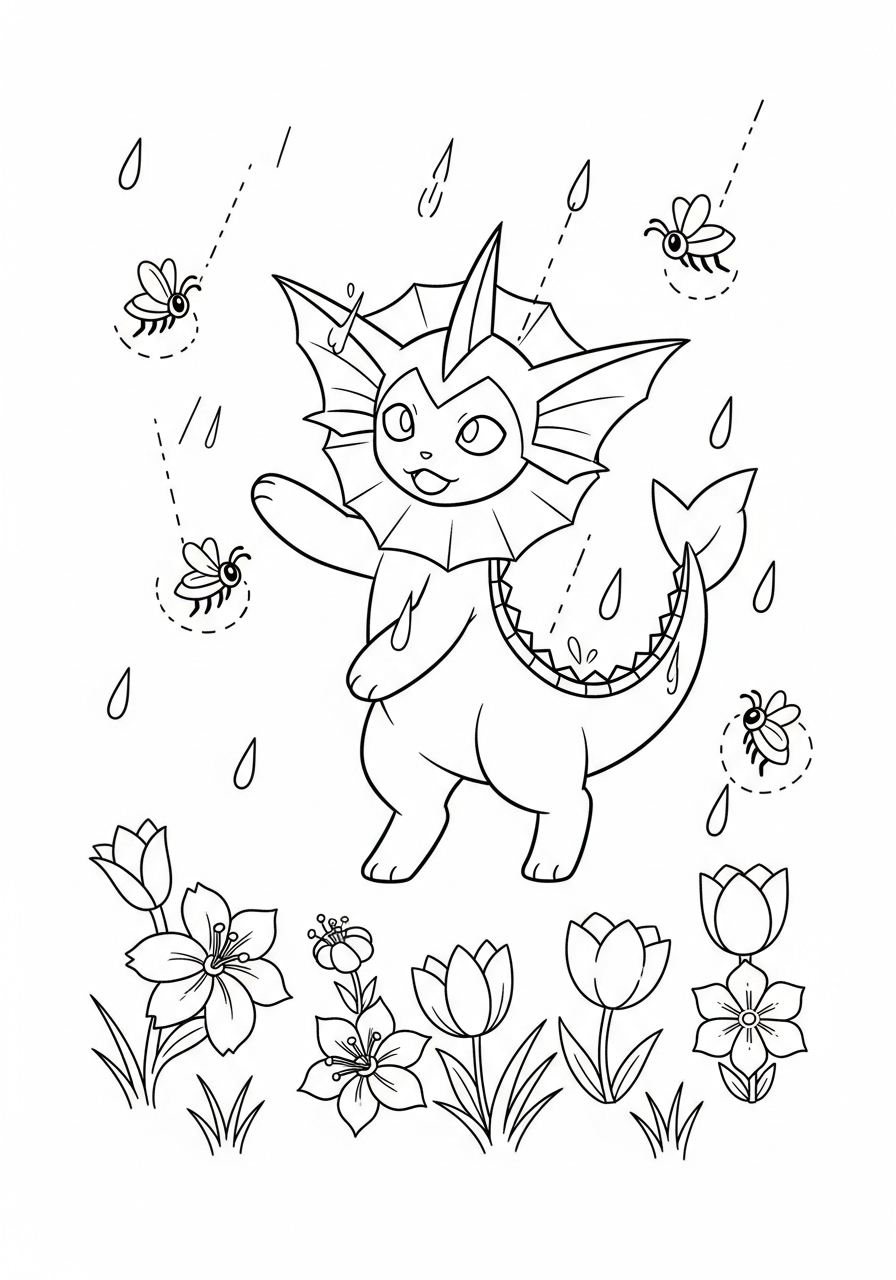 preschool Vaporeon coloring pages