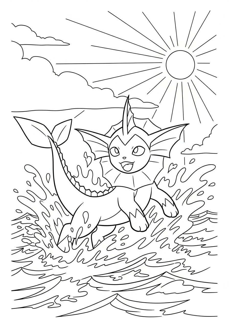 Vaporeon coloring pages printable