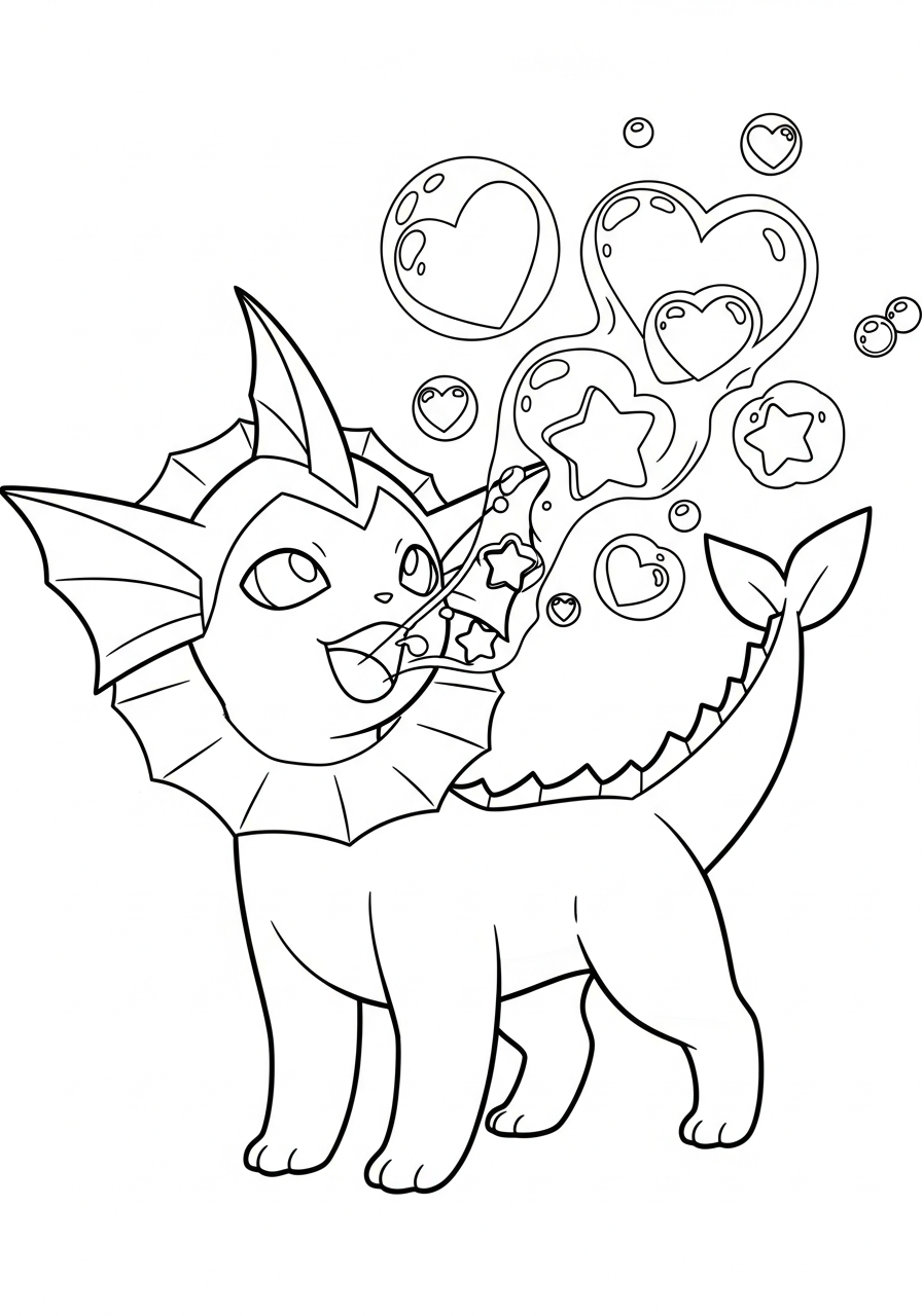 coloring pages for Vaporeon
