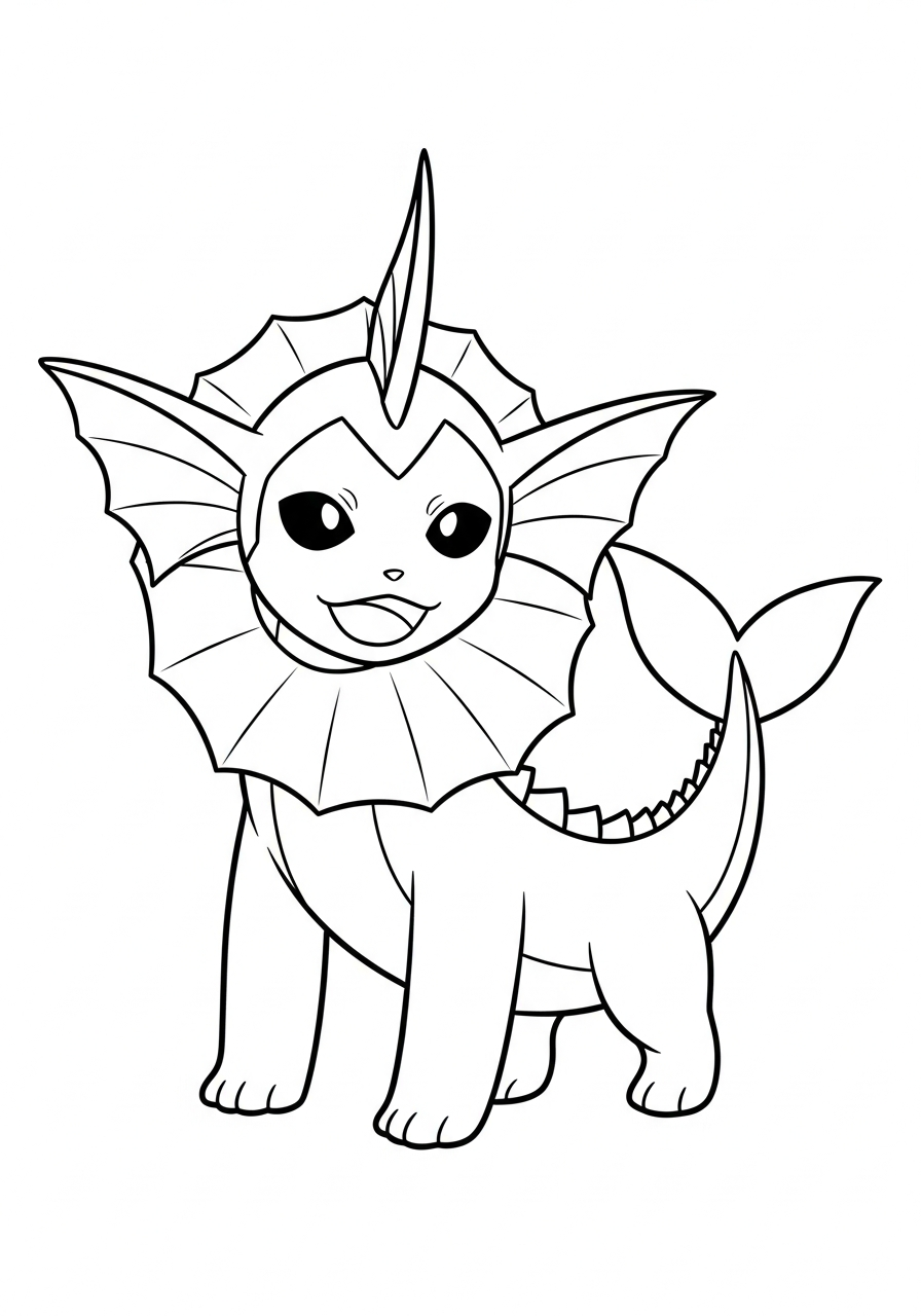 printable Vaporeon coloring pages for adults
