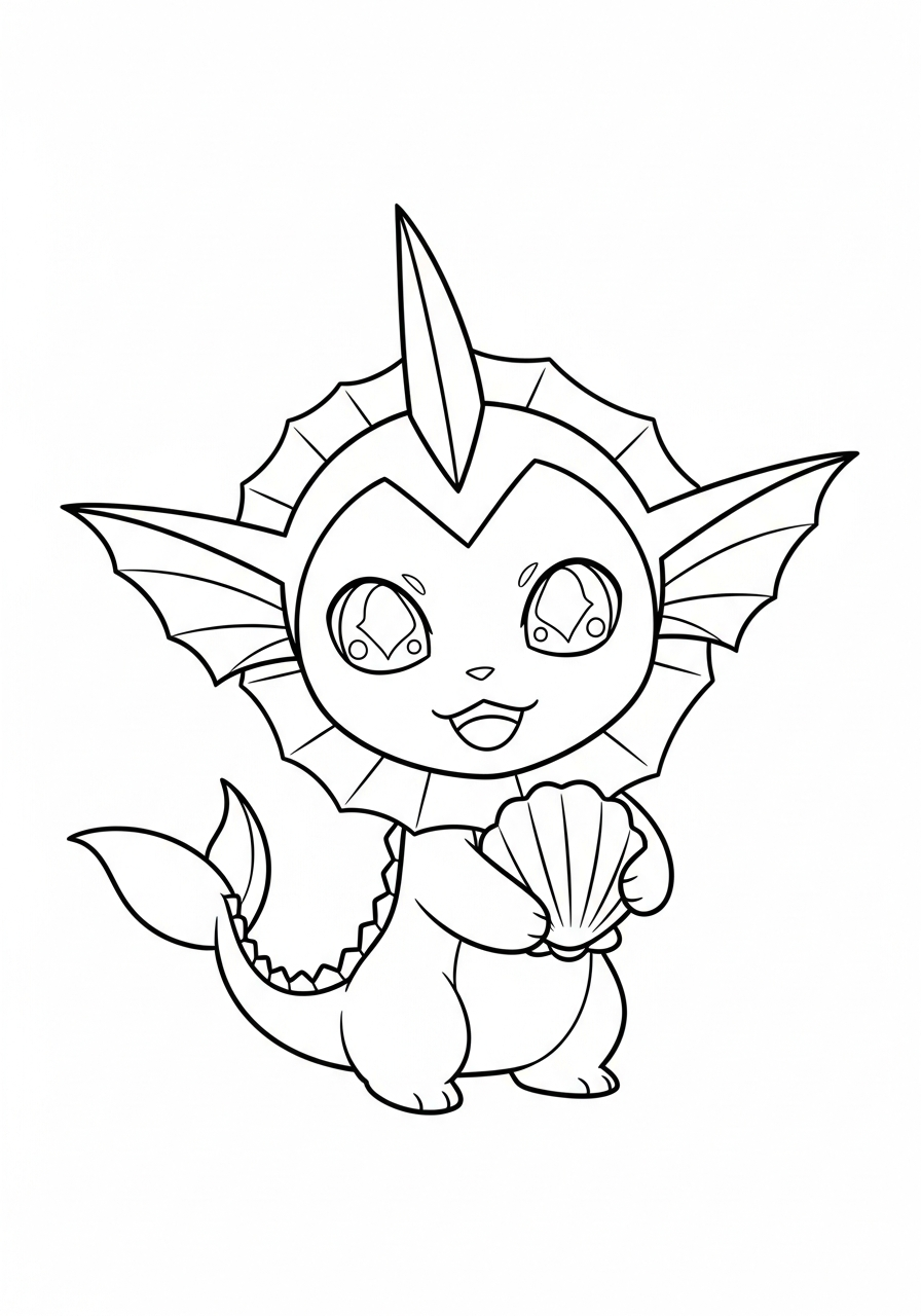 old-fashioned Vaporeon coloring pages