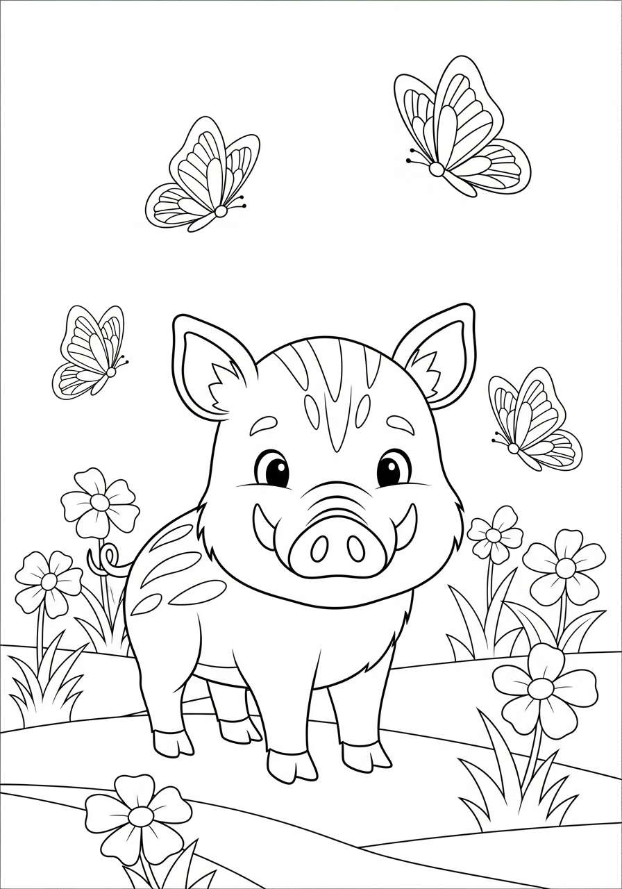detailed Wild Boar coloring pages